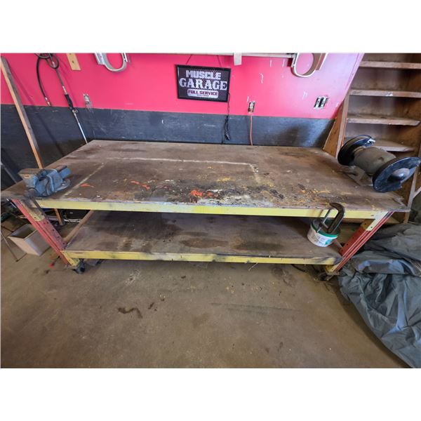 *OFFSITE* Workbench w/ Wheels, Bench Grinder, Vise