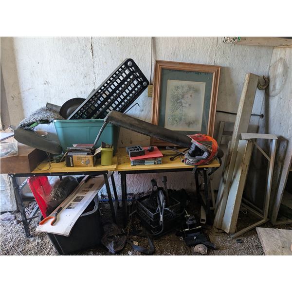 *OFFSITE* (2) Folding Tables w/ Bins & Misc. Contents