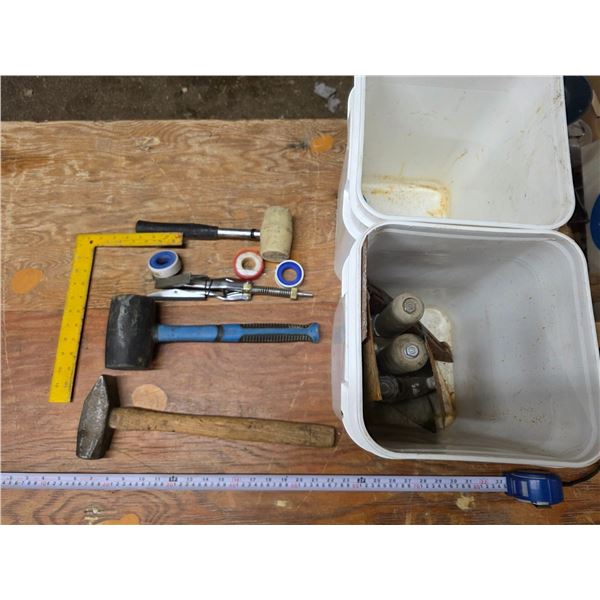 Bucket of misc tools- mallets