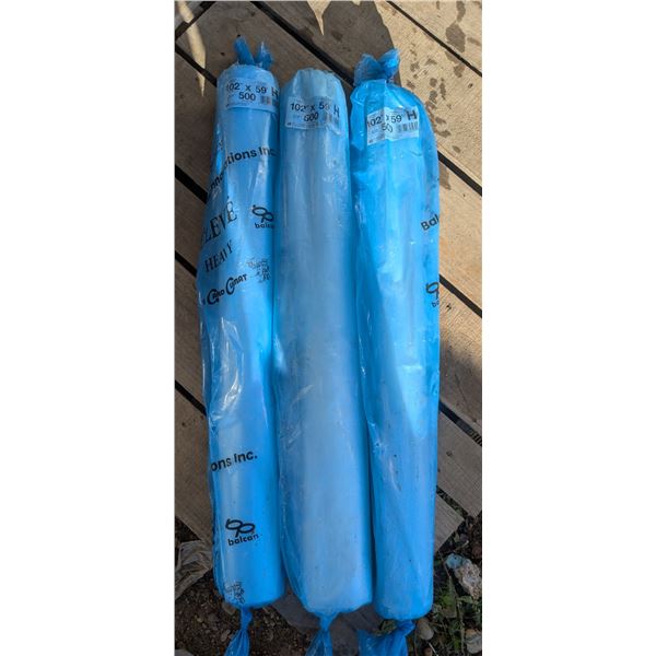 (3) NEW Rolls of Heavy Poly, 102”x 59’