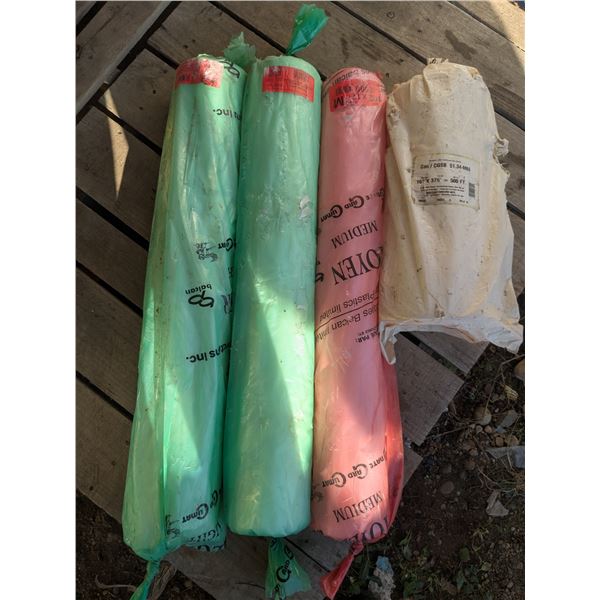 (4) NEW Rolls of Poly.  Various Sizes and Thicknesses.