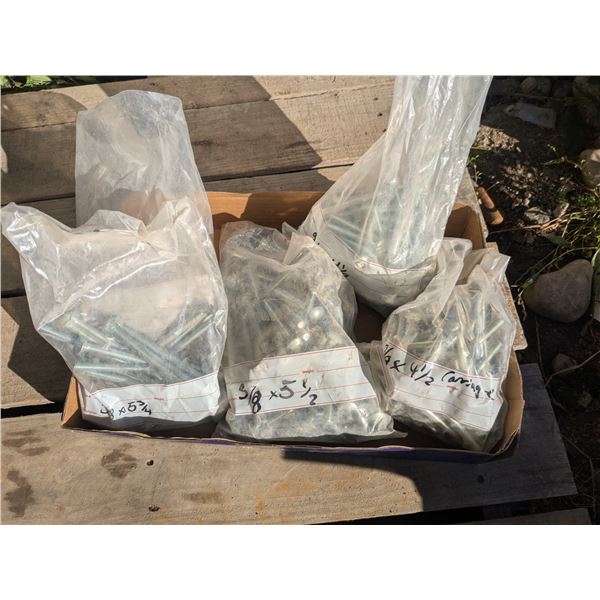 (5) Bags Assorted Carriage Bolts – ?” & ¼”