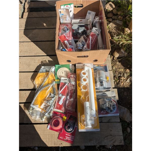 Large Box of NOS Plumbing Supplies