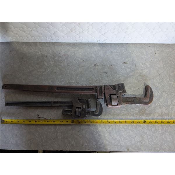 (2) Vintage Pipe Wrenches - 10" & 18"