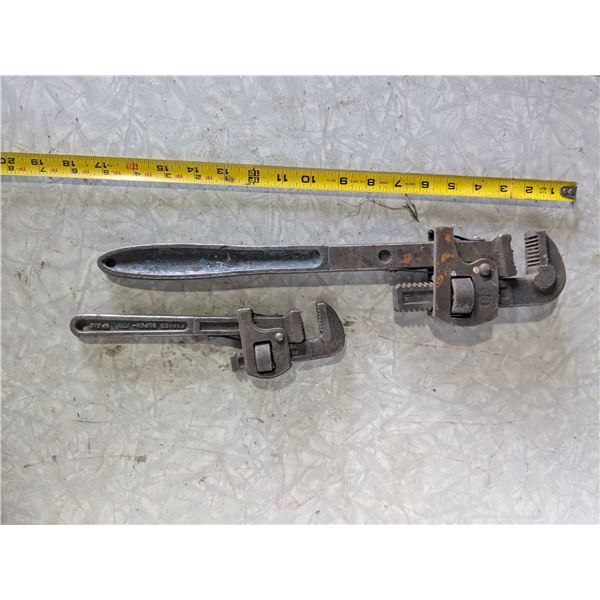 (2) Vintage Pipe Wrenches - 18" & 24"