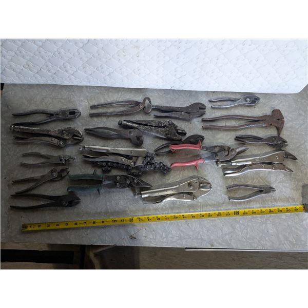 Lot of Asst. Pliers, Cutters, etc.