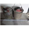 Image 1 : (2) Vintage Galvanized Gas Pails