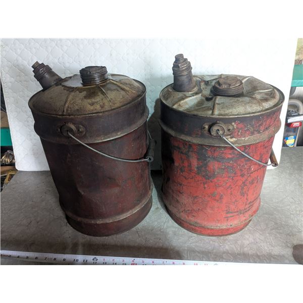 (2) Vintage 5-Gal Gas Pails