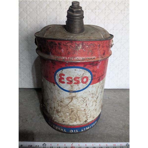 Vintage ESSO 5-Gal Gas Pail