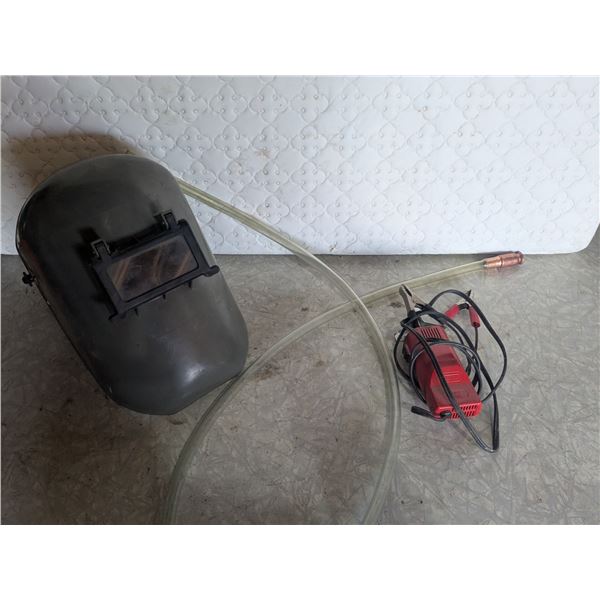 Welding Helmet, Siphon Hose, Portable Chainsaw Sharpener