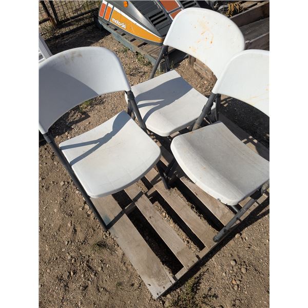 (3) Plastic Folding Chairs