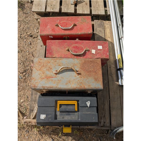 Toolbox Lot – (3) Metal, (1) Plastic