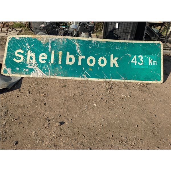 “Shellbrook 43 km” Road Sign – 11’x 3’