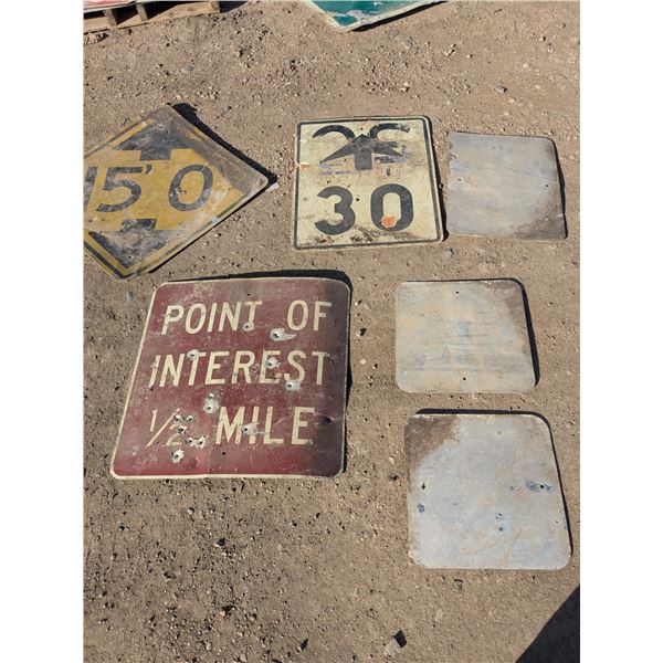 Assorted Road Signs inc. (3) Blanks