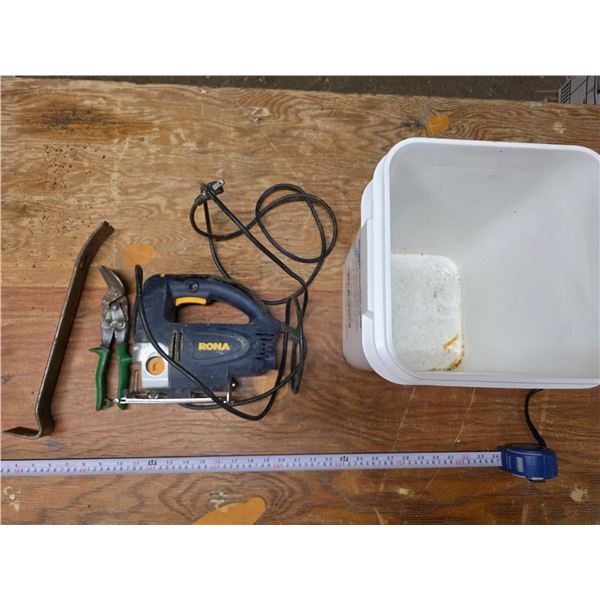 Jig saw , pry bar and snips