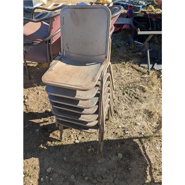(7) Steel Chairs for Shop