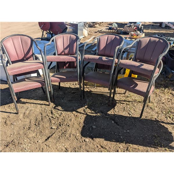 (8) Steel Framed Lounge Style Chairs