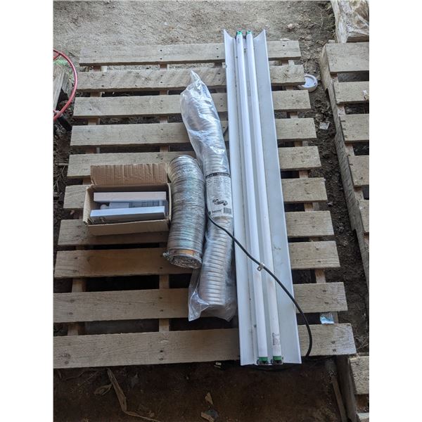 48” Hanging Fluorescent Light Fixture, Ducting, Sconces