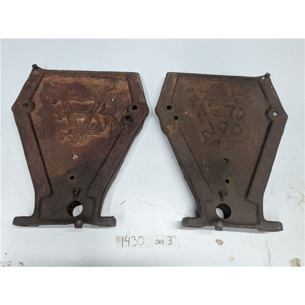 Antique Cast Iron “Van Brunt” (John Deere) Grain Drill Seed Box End Panels