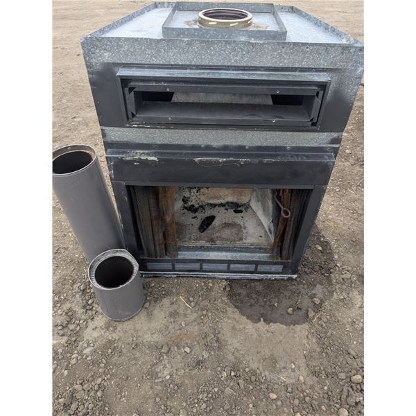 Wood Stove w/ Insulated Chimney Pipe – Stove 38”x 26”x 50”, Pipe
