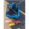 Image 1 : Milkcrate w/ Assorted Tools, Roadside Reflectors