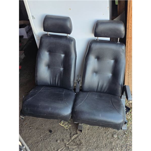 *OFFSITE* 2 Pairs of double bus seats- black vinyl **Condition May Vary**