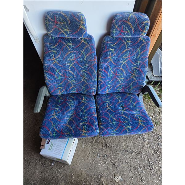 *OFFSITE* 2 Pairs of double bus seats- blue coloration **Condition May Vary**