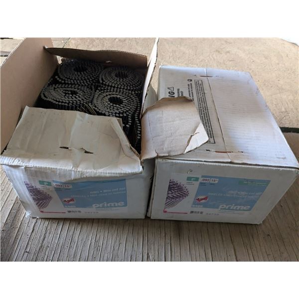 (2) Boxes 2" Coil Nails **Condition May Vary**