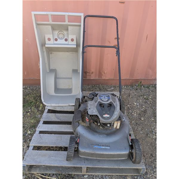 6.5hp 22" Push Mower "Murray Pro Series", Needs New Blade - Runs (See Video), Plastic Cart Piece