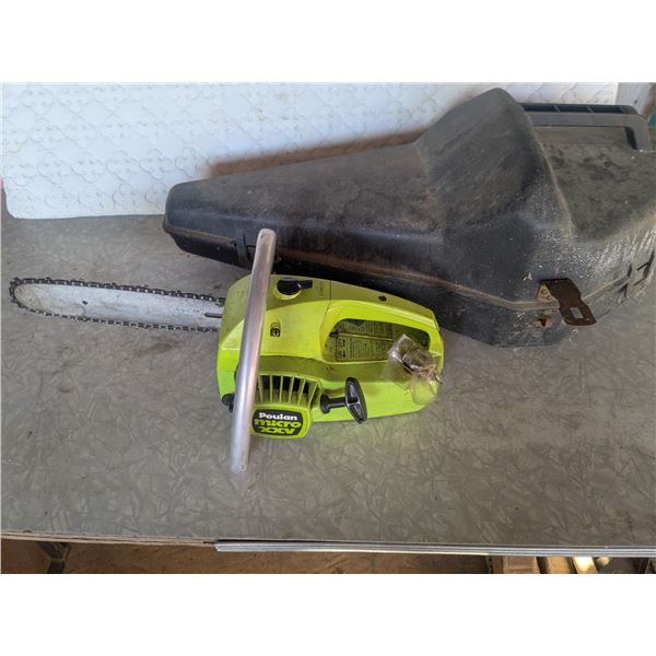 Retro Poulan “Micro XXV” 10” Chainsaw – Untested – Has 