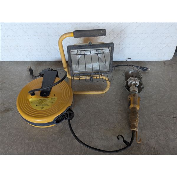 Halogen Work Light, Cord Reel, Work Lamp