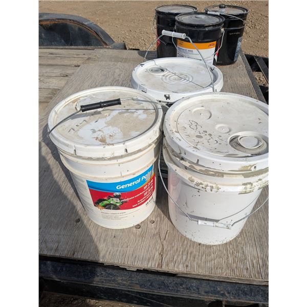 (3) Partially Full 5-Gallon Paint Pails