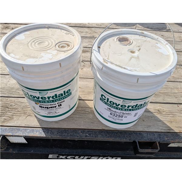 (2) Partially Full Pails of Cloverdale Paint