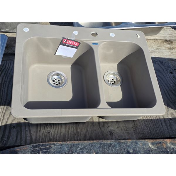 Cement duel sink- 27" by 21.5"