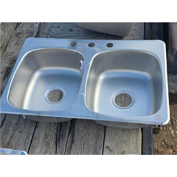 Stainless steel duel sink- 31" by 21.5"