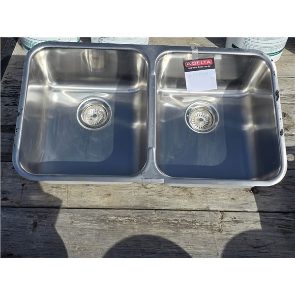 Stainless steel duel sink- 31" by 17.75"