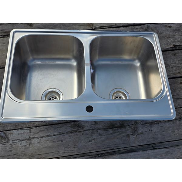 Stainless steel duel sink- 31" by 21"