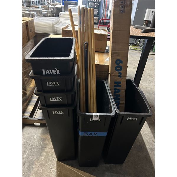 6-Black Slim Line Waste Can 6 x the Money