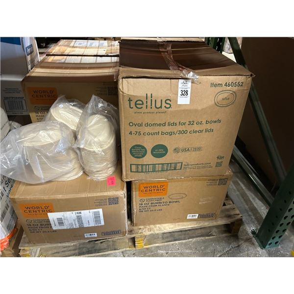 Pallet of To Go Containers, Lids