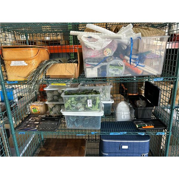 Silk Florals, Brother Touch Labeler, Basket, Supplies on Rack