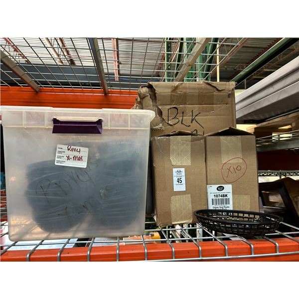 10-Case Black Oval Plastic Sandwich Baskets - 10 X $