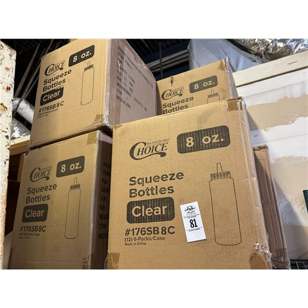 6-Clear Squeeze Bottles     Case/72   - 6 X $