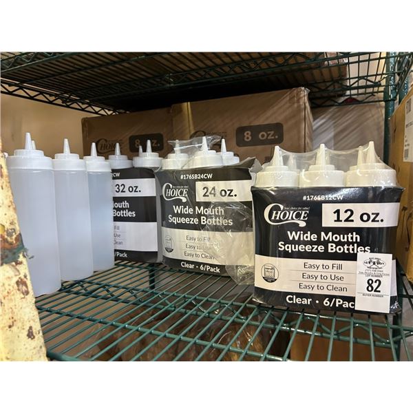 Shelf Lot New Squeeze Bottles