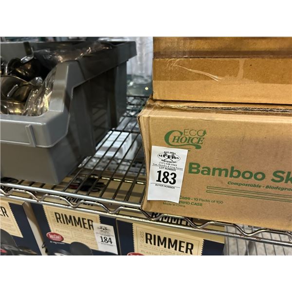 Bamboo Skewers, Bin w/Creamers
