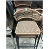 Image 1 : 41-Black Framed Brown Roped Seat Style Bar Stool - 41 X $