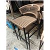 Image 2 : 41-Black Framed Brown Roped Seat Style Bar Stool - 41 X $
