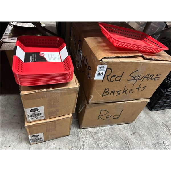 Large Lot Red Sandwich Baskets - 6 Boxes