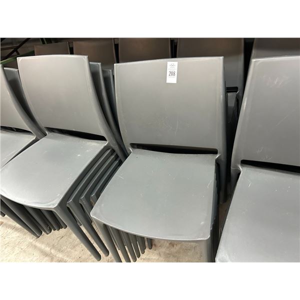 74-Grey Plastic Dining Chairs - 74 X $