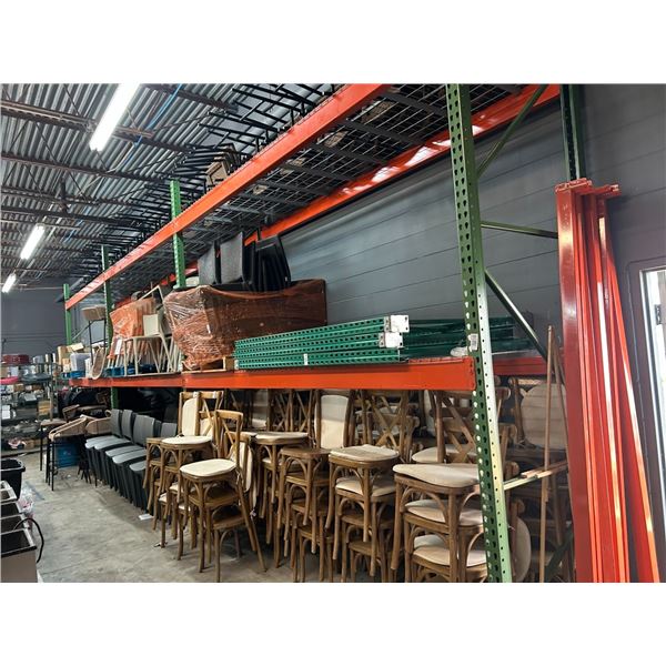 3- 12' T  X  12' W  Tear Drop Pallet Rack Section  4UPS/12CBS  w/Waterfall Decks - 3 X $