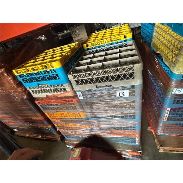 Pallet of Dish Water Racks w/Glassware